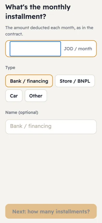 One question per screen