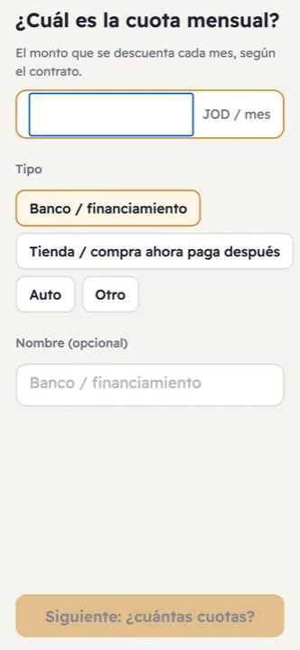 Una pregunta por pantalla