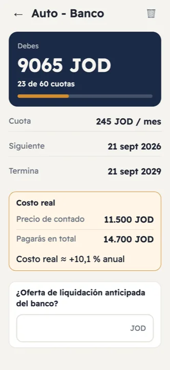 El costo real, no una estimación
