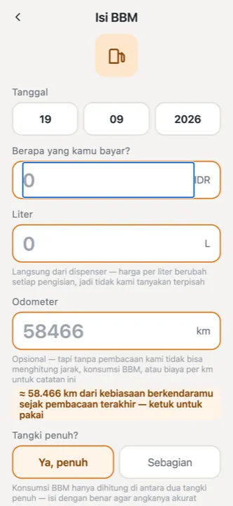 Isi BBM dalam hitungan detik